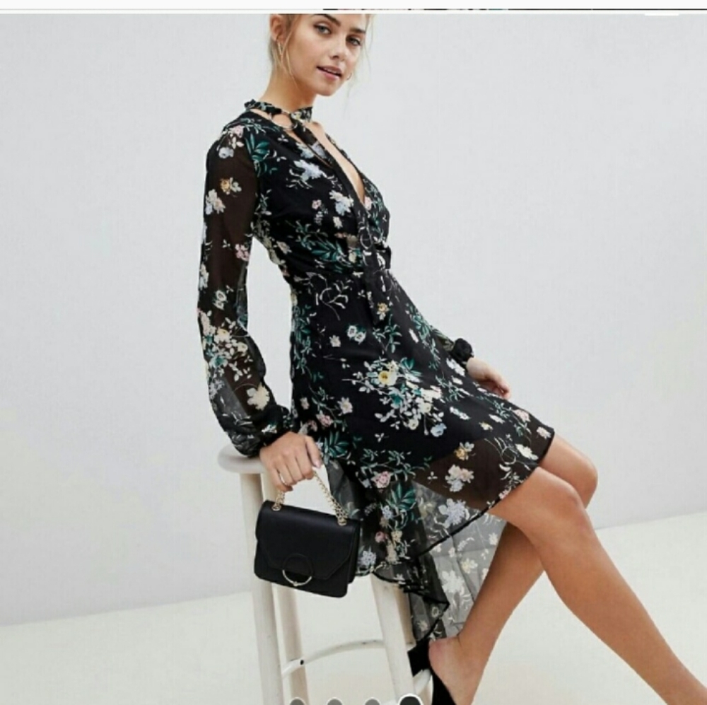 ASOS Bershka High/low Flowy Dress